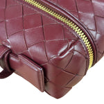 Bottega Veneta Burgundy Leather Intrecciato Bang Bang Vanity Two-Way Bag
