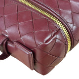 Bottega Veneta Burgundy Leather Intrecciato Bang Bang Vanity Two-Way Bag
