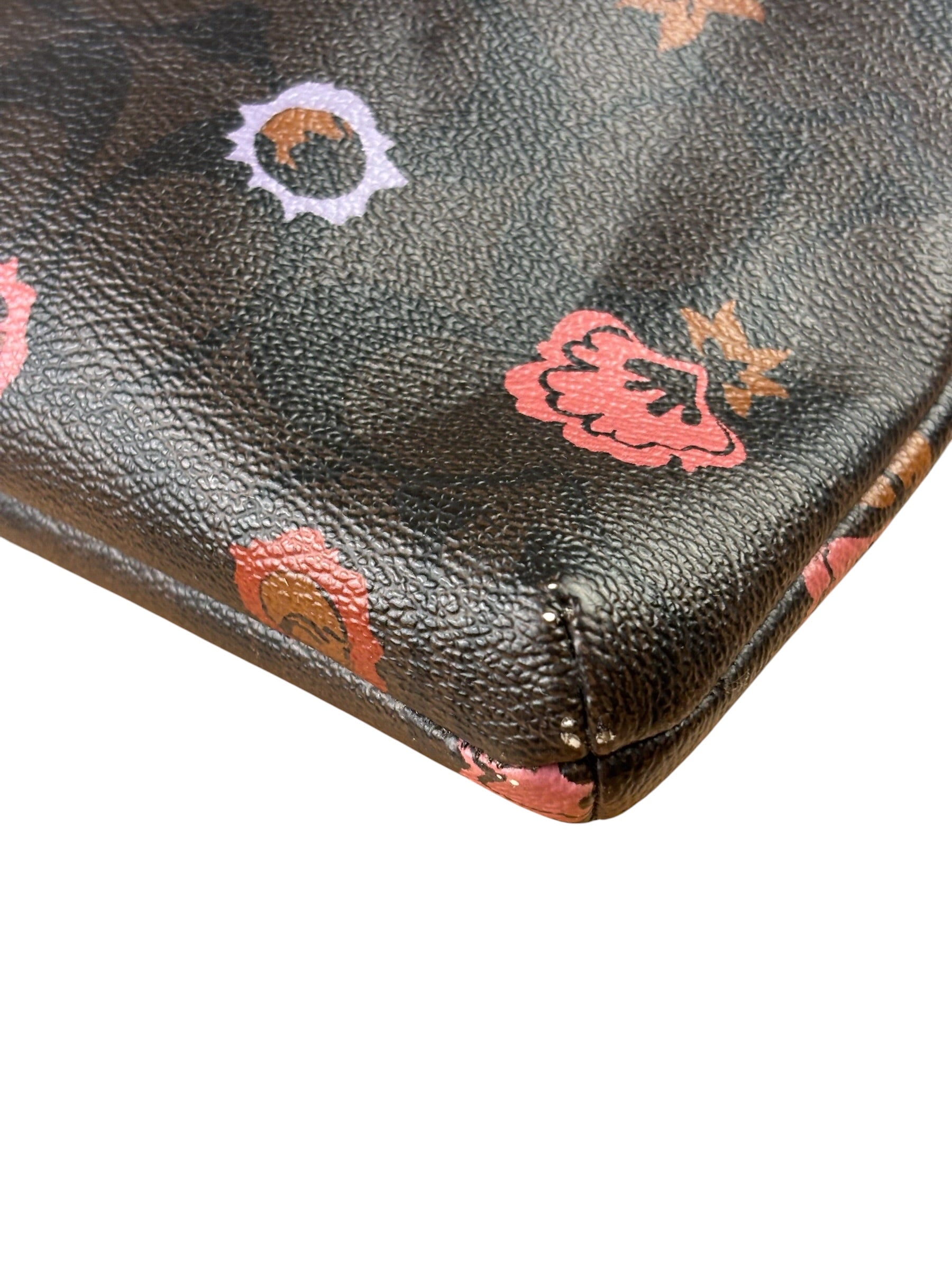 Coach Brown Leather Ranch Floral Crossbody Bag