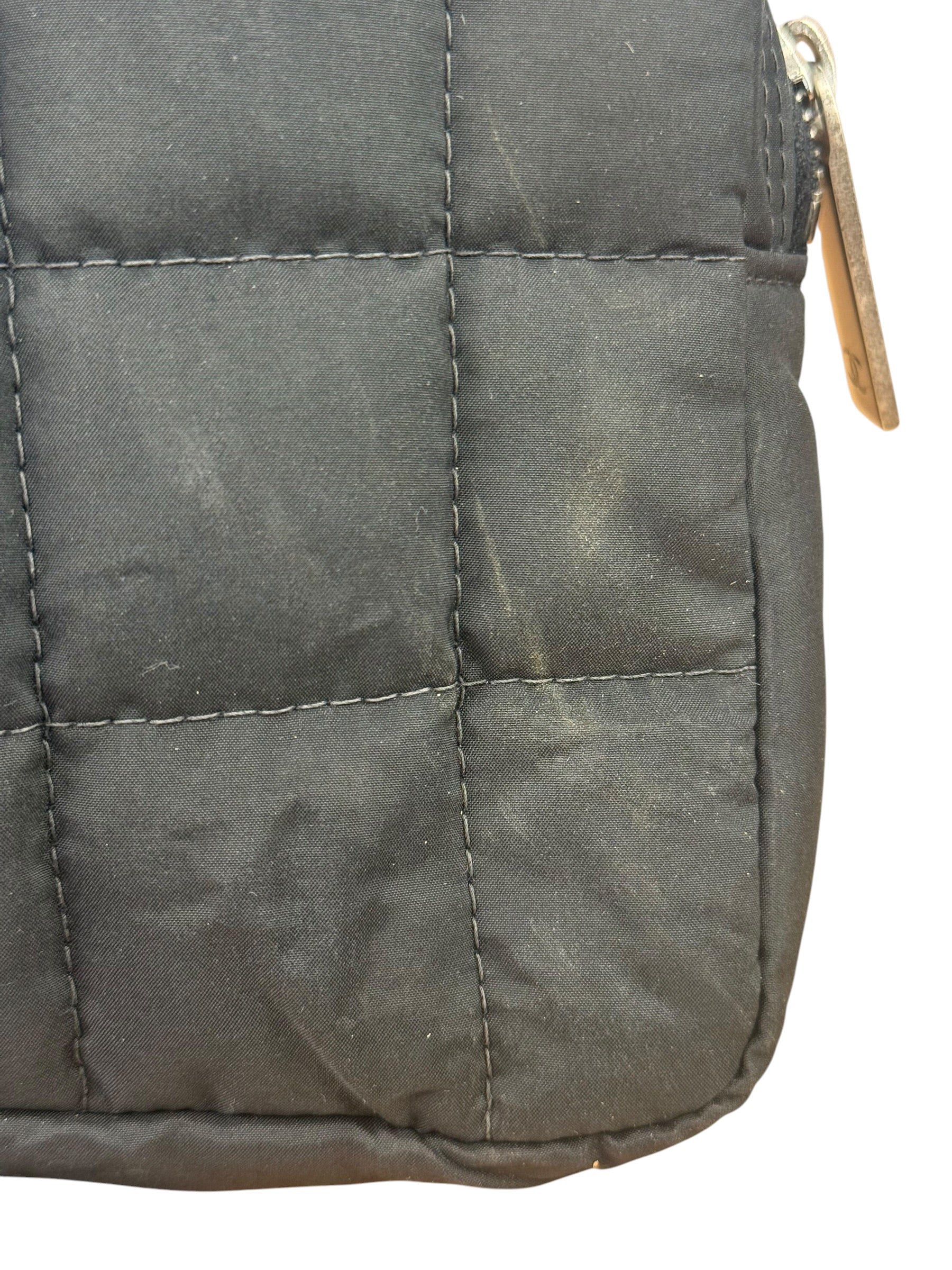 Chanel Black Nylon Chocolate Bar Chain Flap Bag 2002