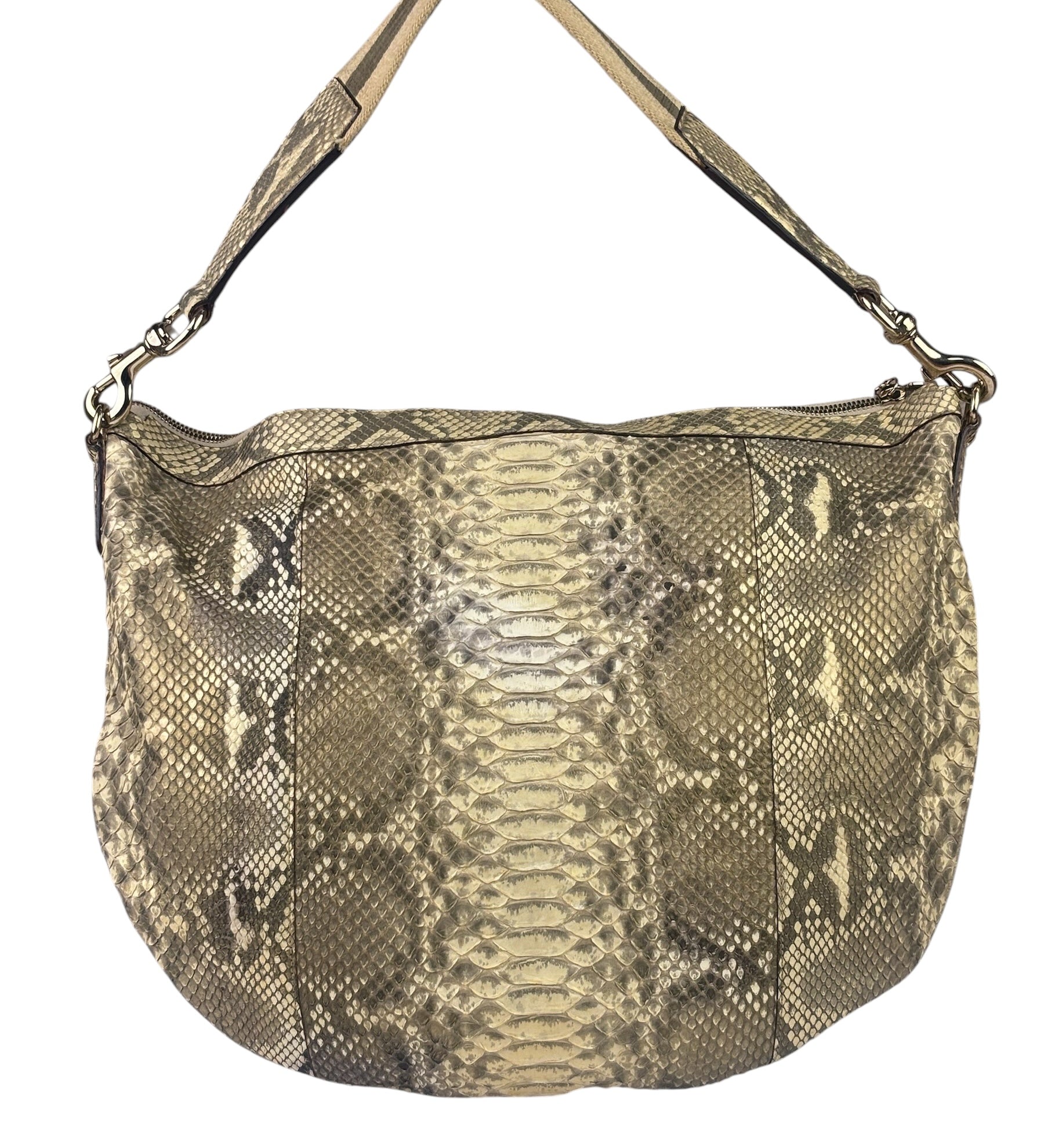 Gucci Light Sand Tones Python Hobo Bag