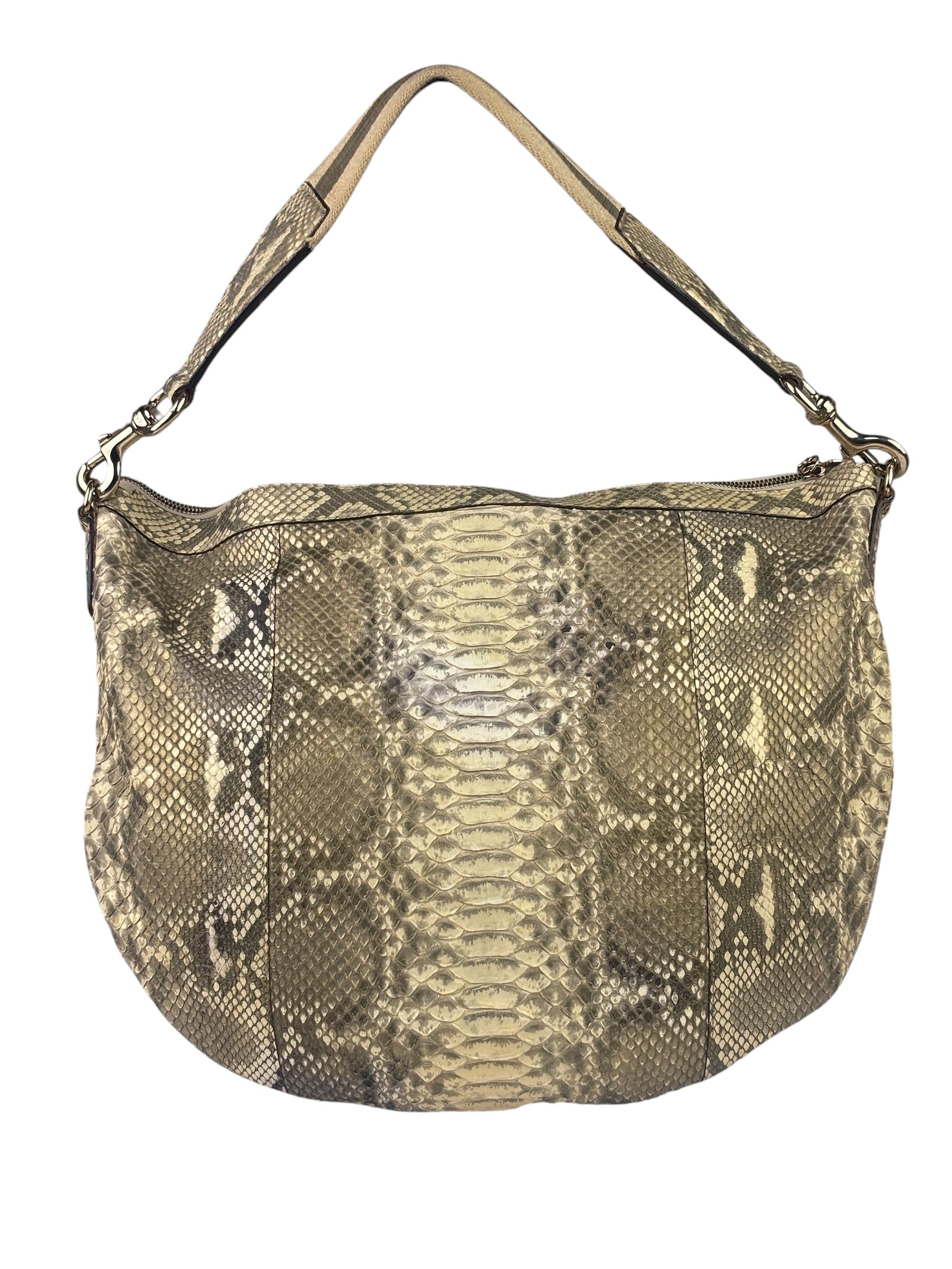 Gucci Light Sand Tones Python Hobo Bag
