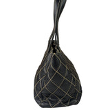 Chanel Black Leather Wild Stitch Surpique Tote 2005
