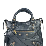 Balenciaga Vintage Navy Leather City Two-Way Bag