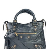 Balenciaga Vintage Navy Leather City Two-Way Bag
