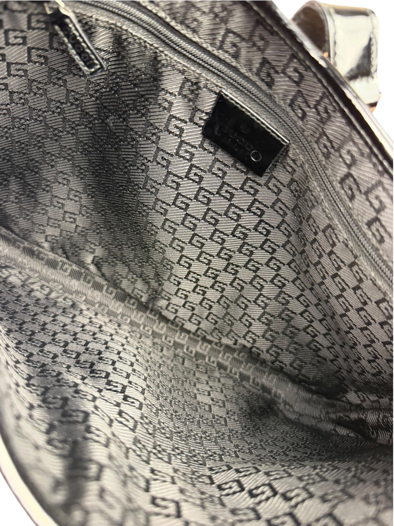 Gucci Vintage TF Black Patent Leather Jackie Hobo Bag