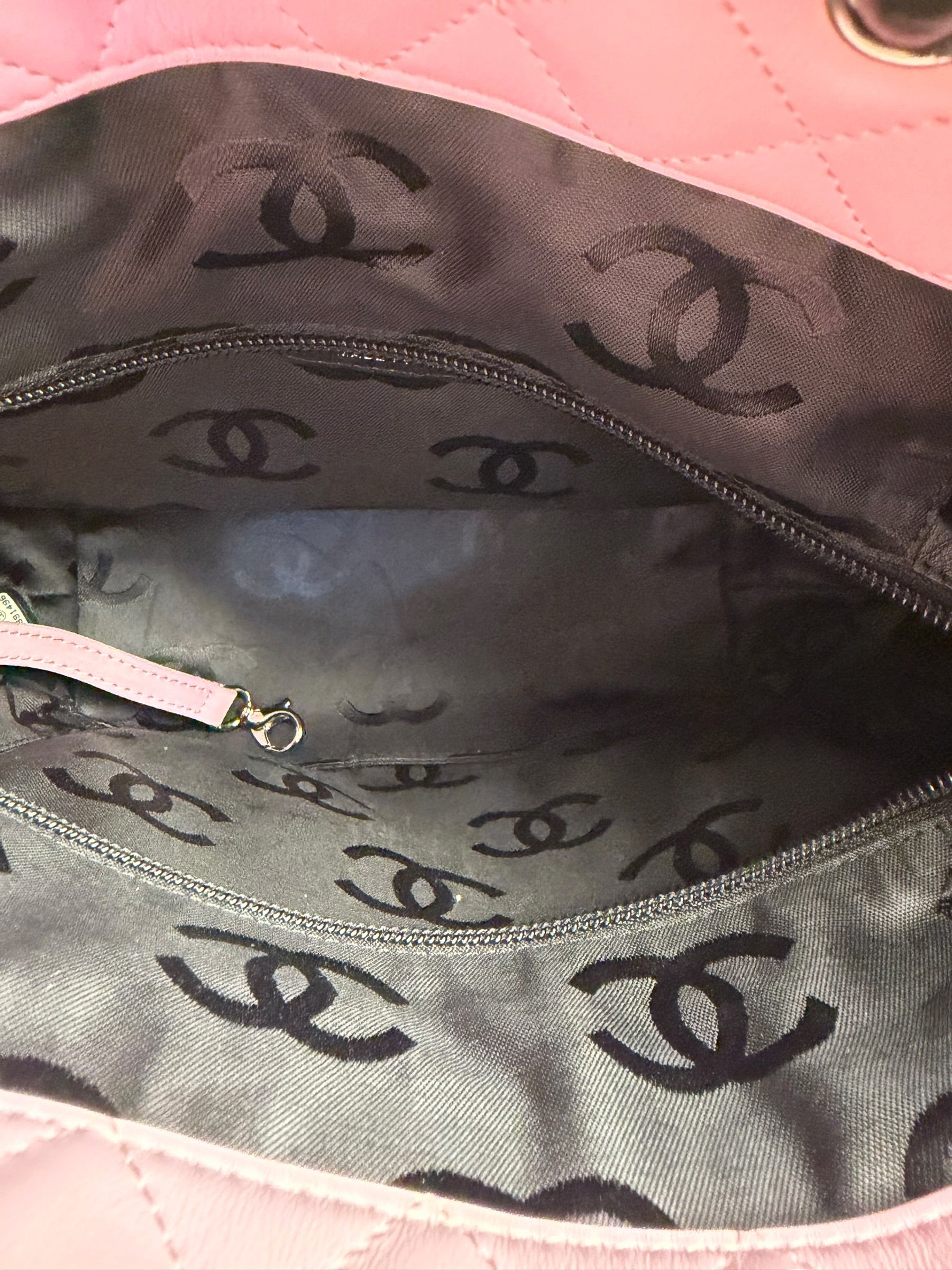 Chanel Black/Pink Cambon Quilted Leather Tote Bag 2004