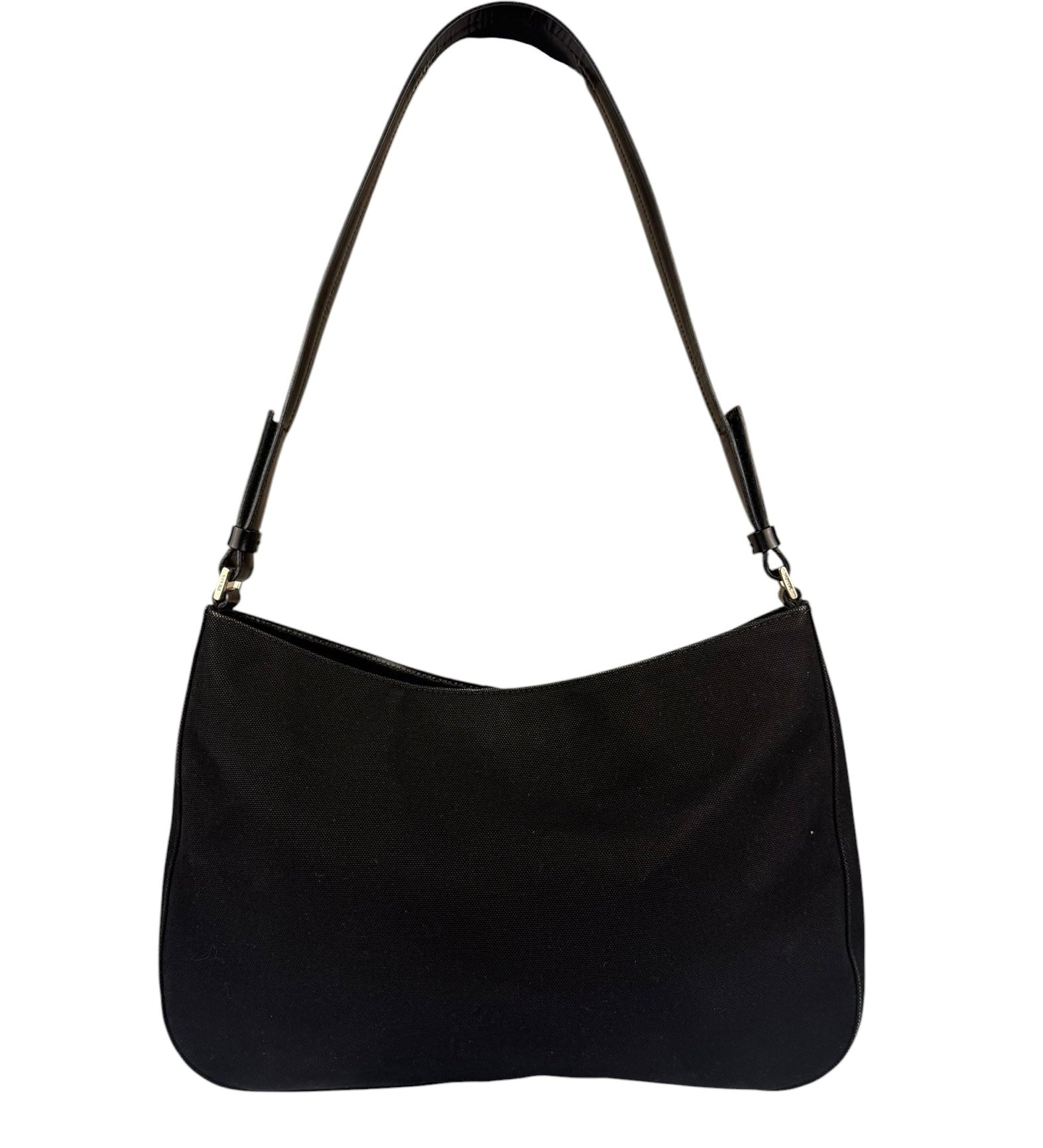 Prada Vintage Black Canvas Shoulder Bag