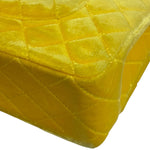 Chanel Yellow Quilted Velvet/Leather Double Flap Bag 2015
