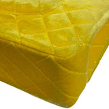 Chanel Yellow Quilted Velvet/Leather Double Flap Bag 2015
