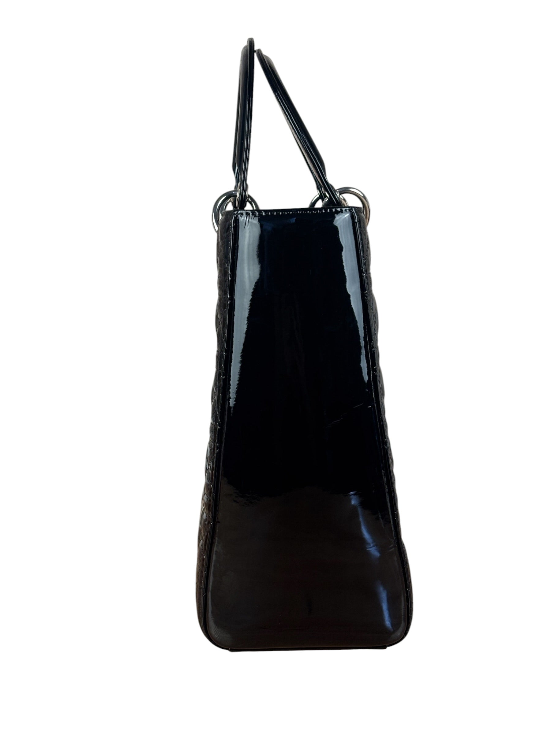 Christian Dior Black Cannage Quilted Leather Medium Lady Dior Handbag
