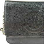 Chanel Black Caviar Flap Wallet On Chain 2013