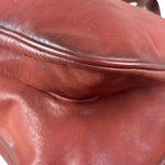 Christian Dior Burgundy Leather Gaucho Saddle Large Shoulder Bag