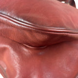 Christian Dior Burgundy Leather Gaucho Saddle Large Shoulder Bag