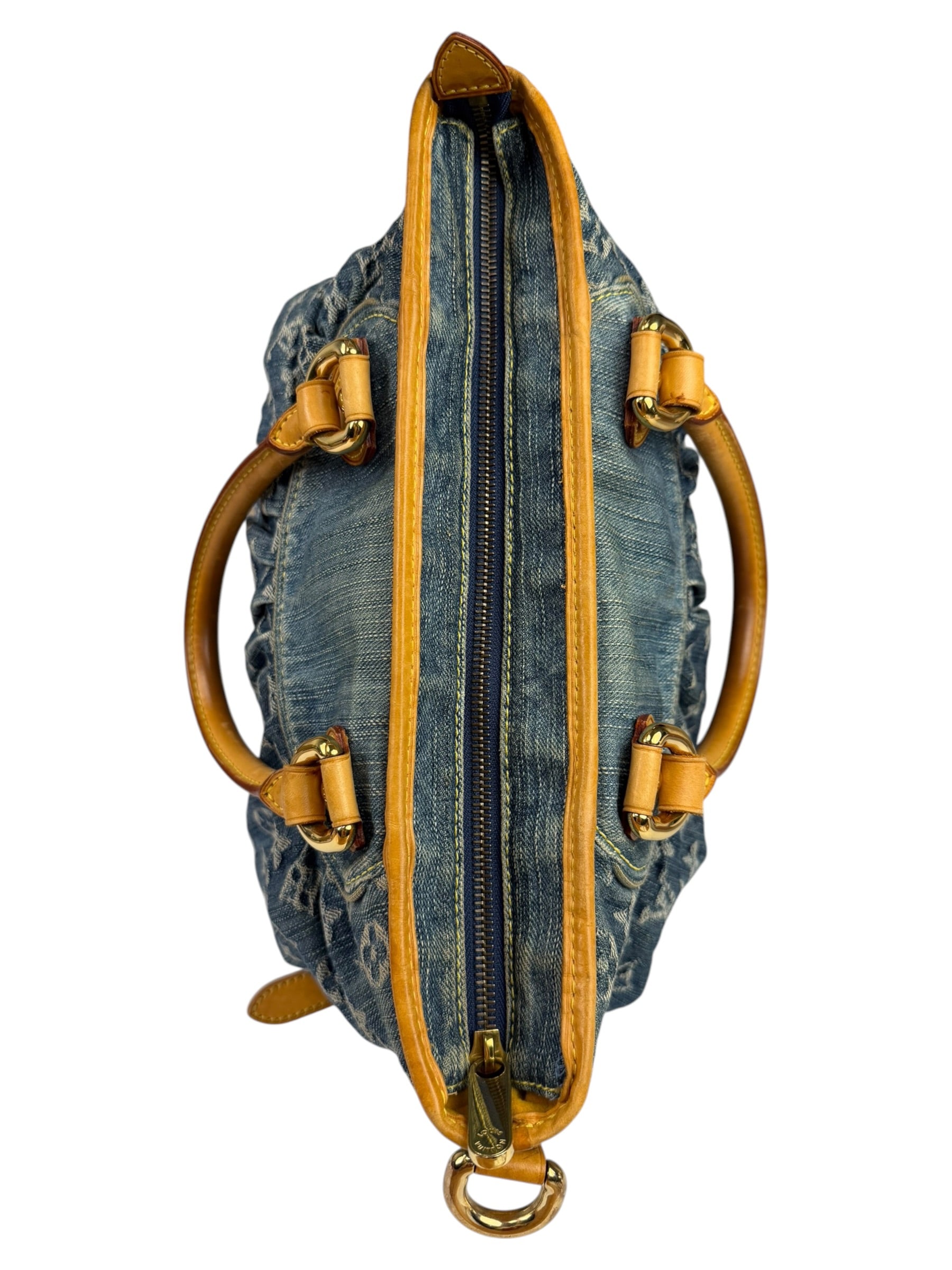 Louis Vuitton Denim/Leather Trim Monogram Neo Cabby Handbag