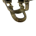 Gucci Brown Snakeskin Trim Large Raffia Positano Tote