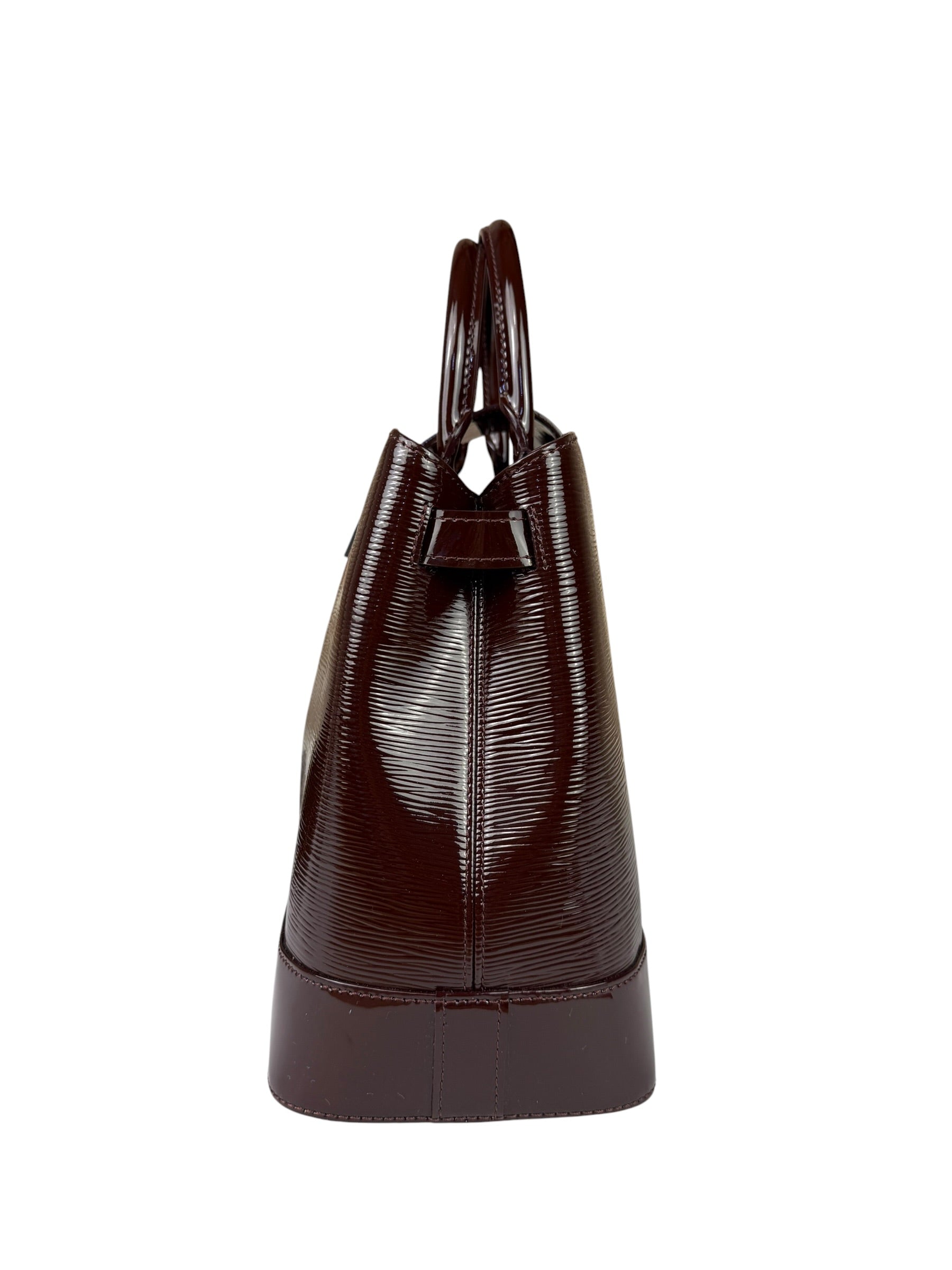 Louis Vuitton Burgundy Epi Patent Leather Electric Mirabeau Handbag MM