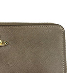 Vivienne Westwood Brown Leather Orb Zip Long Wallet