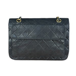 Chanel Black Quilted Leather Full Flap Chain Bag 1986