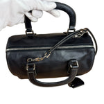 Prada Vintage Black Leather Mini Boston Bag