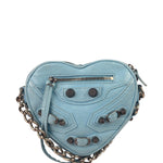 Balenciaga Blue Leather Le Cagole Mini Heart Crossbody