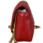 Gucci Red Chevron Quilted Matelasse Mini Leather Shoulder Bag