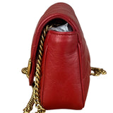 Gucci Red Chevron Quilted Matelasse Mini Leather Shoulder Bag