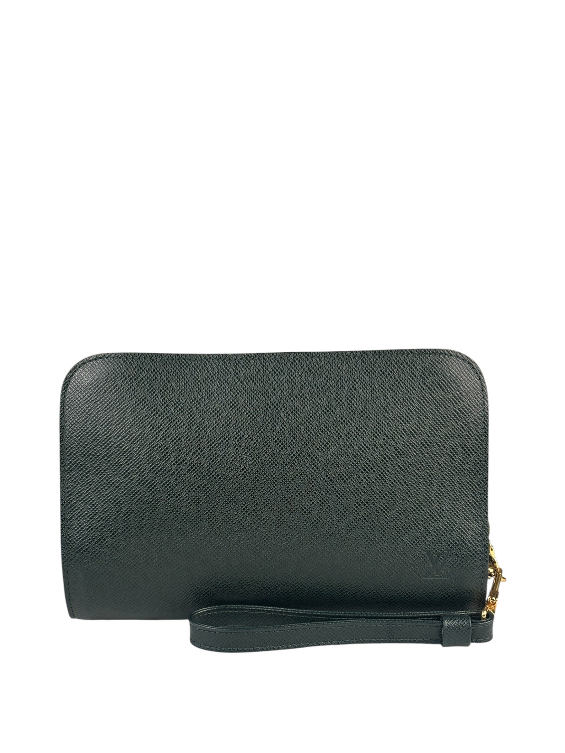 Louis Vuitton Green Taiga Leather Baikal Clutch