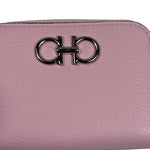 Salvatore Ferragamo Bubble Gum Calfskin Compact Zip-Around Wallet