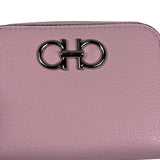 Salvatore Ferragamo Bubble Gum Calfskin Compact Zip-Around Wallet