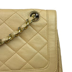 Chanel Beige Quilted Leather Two-Toned Double Flap Bag '94-'96