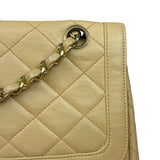 Chanel Beige Quilted Leather Two-Toned Double Flap Bag '94-'96
