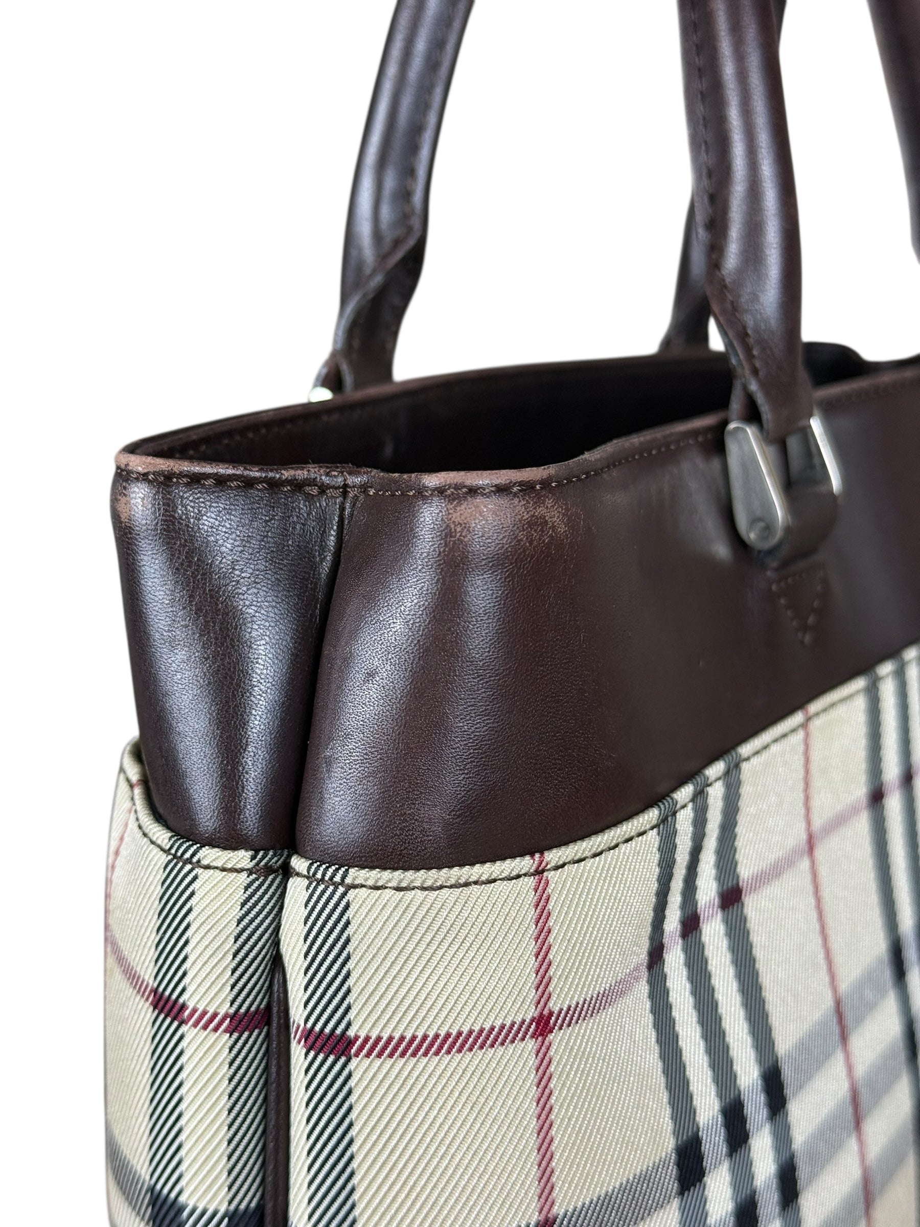 Burberry Vintage Canvas Nova Check Tote