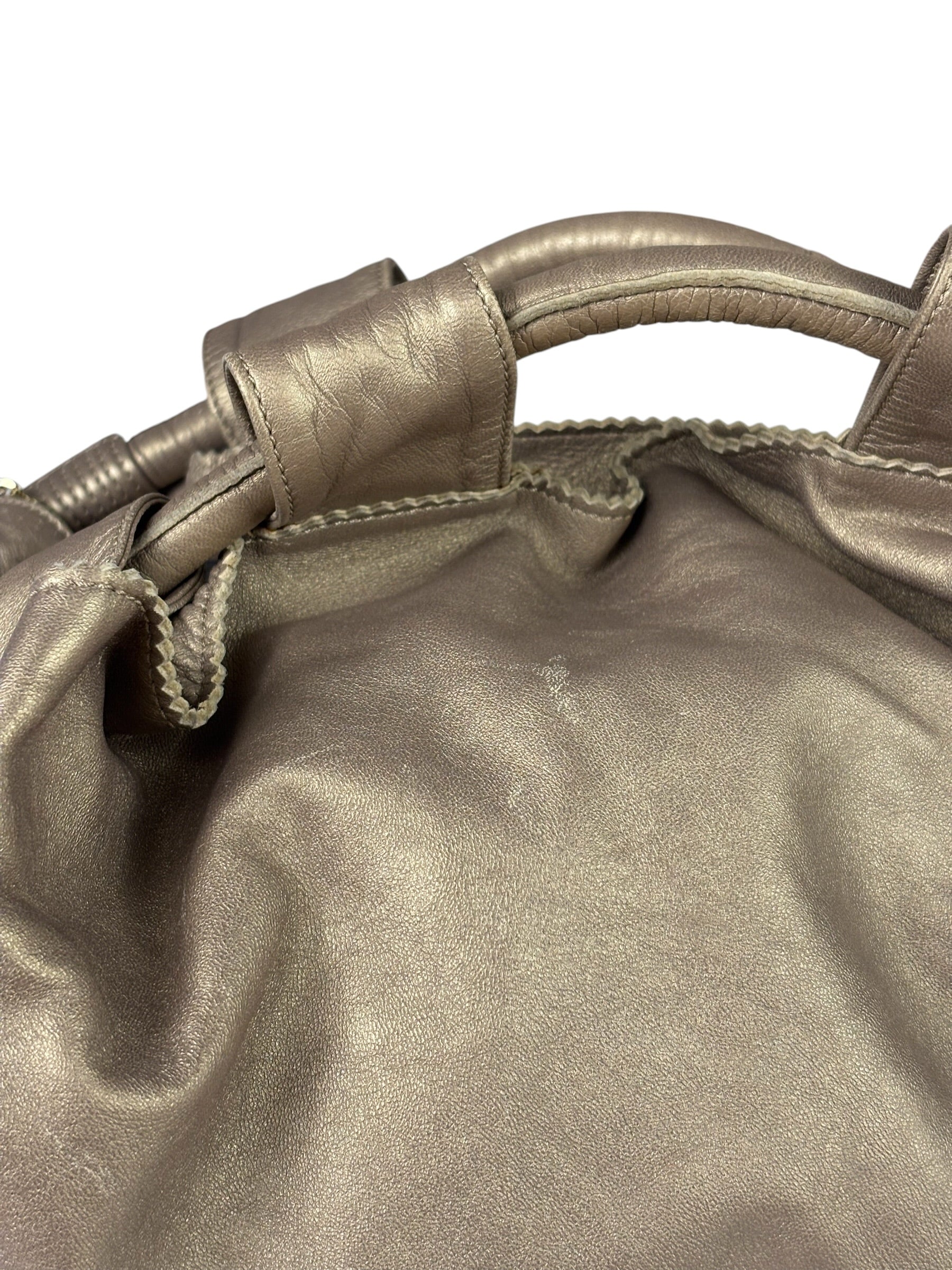 Loewe Metallic Gold Leather Nappa Aire Handbag