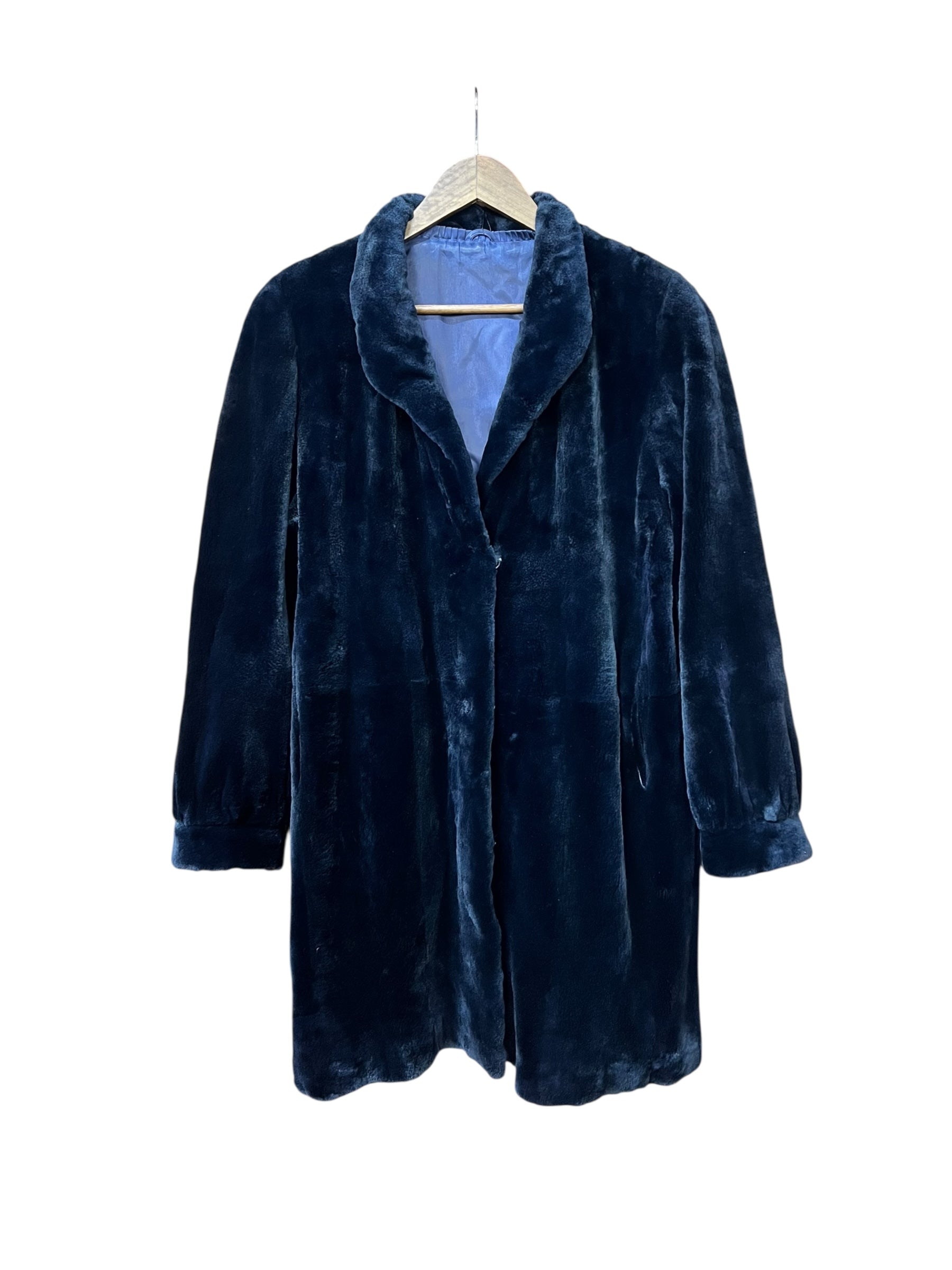 Vintage Dark Blue Mink Mid Length Fur Coat