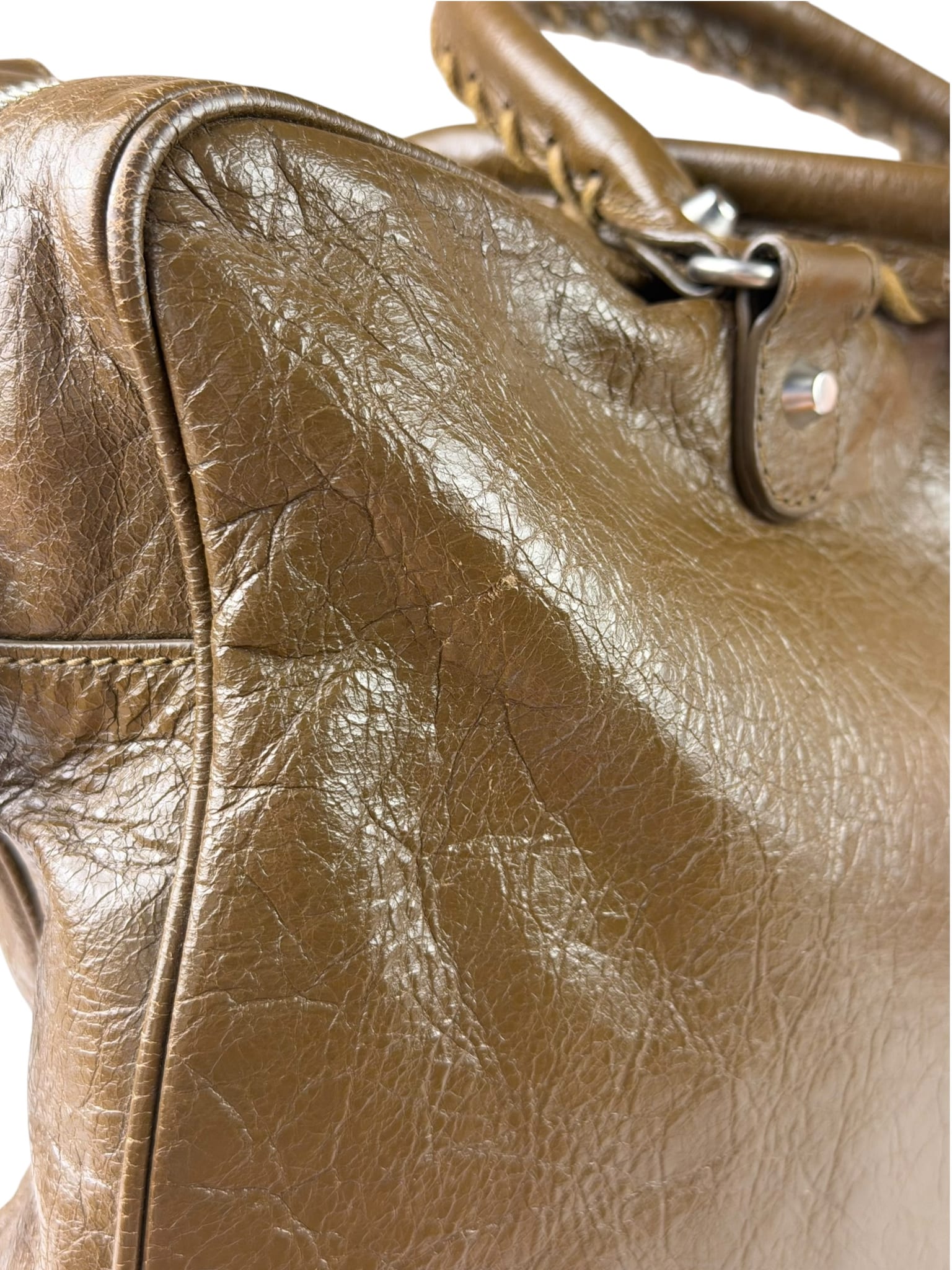 Balenciaga Brown Motocross Classic Travel Bag