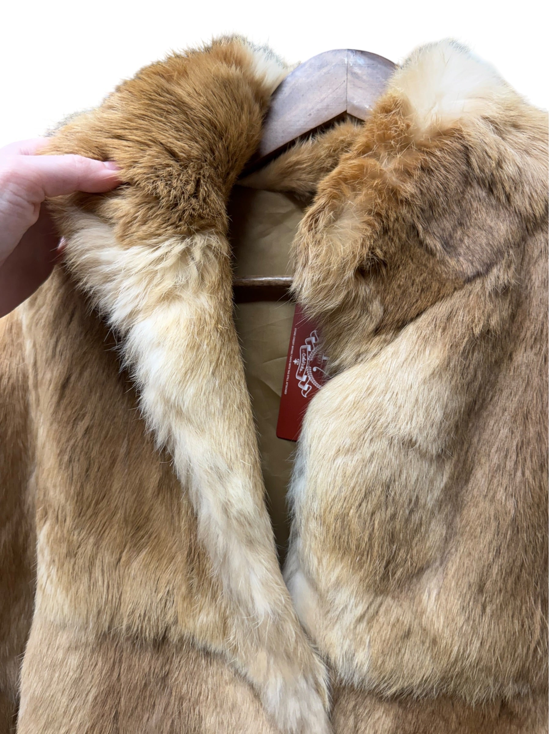 Vintage Light Brown Nice Claup Co.Ltd Rabbit Fur Coat