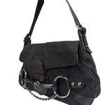 Gucci GG Vintage Black Horsebit Flap Shoulder Bag
