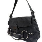 Gucci GG Vintage Black Horsebit Flap Shoulder Bag