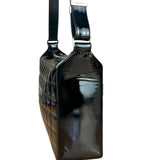 Chanel Black Patent Chocolate Bar Shoulder Bag '02