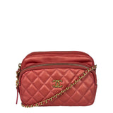 Chanel Pink Satin/Leather Trim Camera Bag 2019