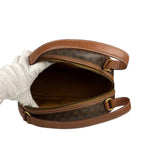 Celine Brown Leather Macadam Dome Handbag