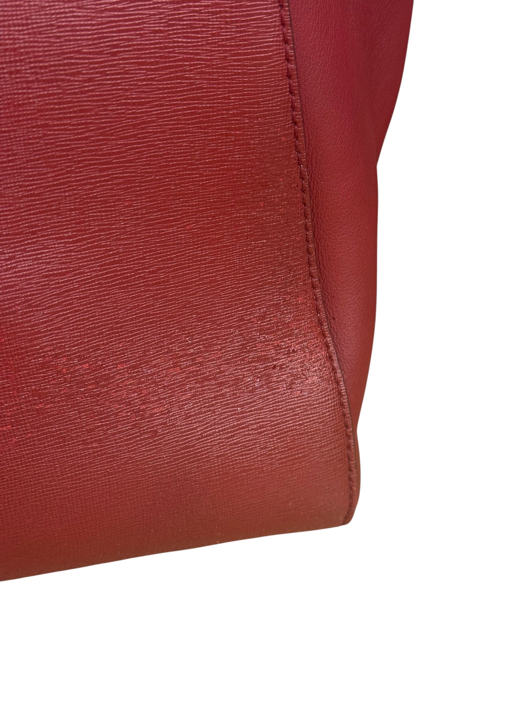 Fendi Red Leather 2Jours Handbag (Deterioration)