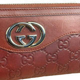 Gucci Burgundy Marmont Leather Guccissima Zip Long Wallet