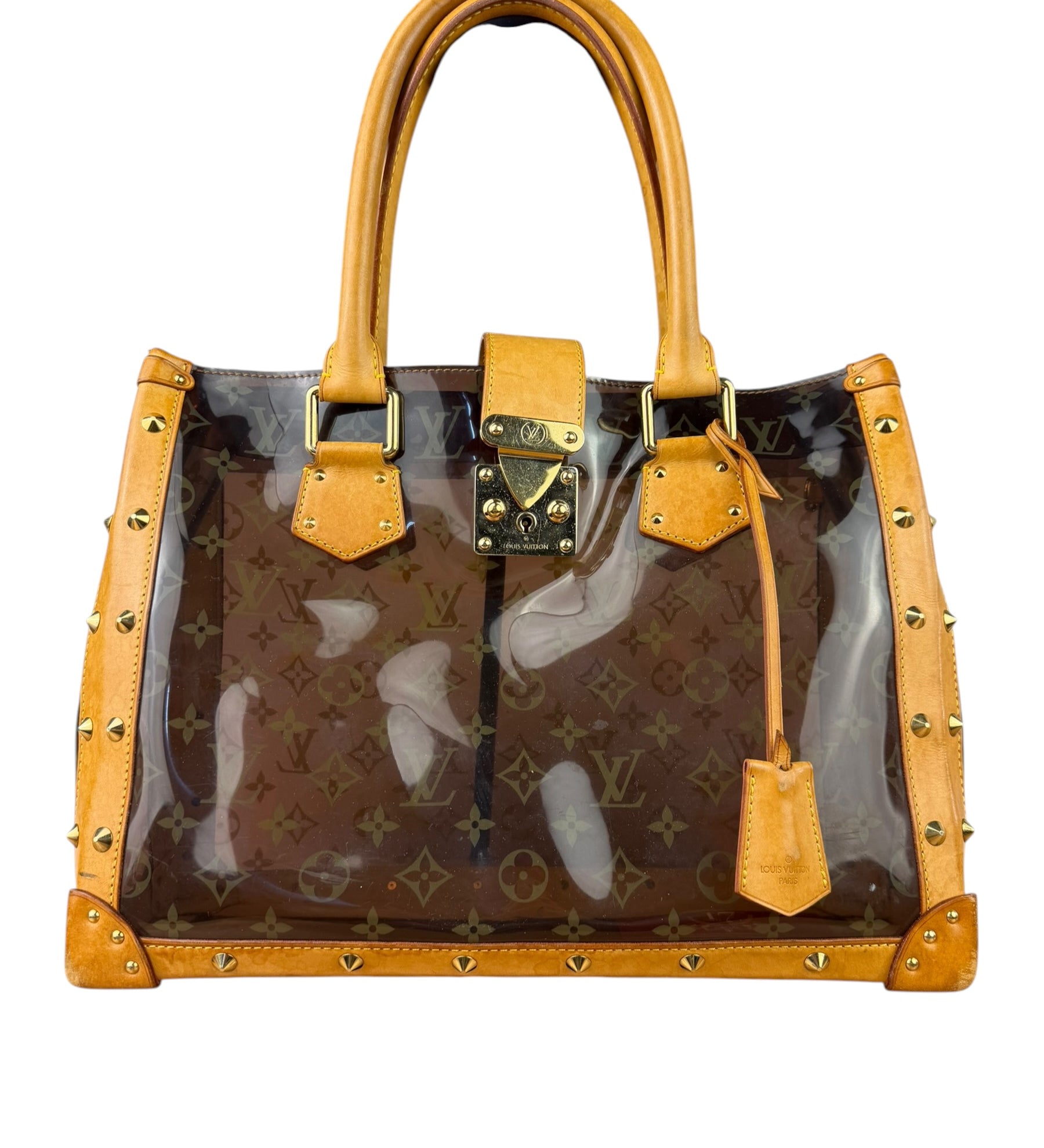 Louis Vuitton Vintage Brown Leather/PVC Monogram Ambre Tote