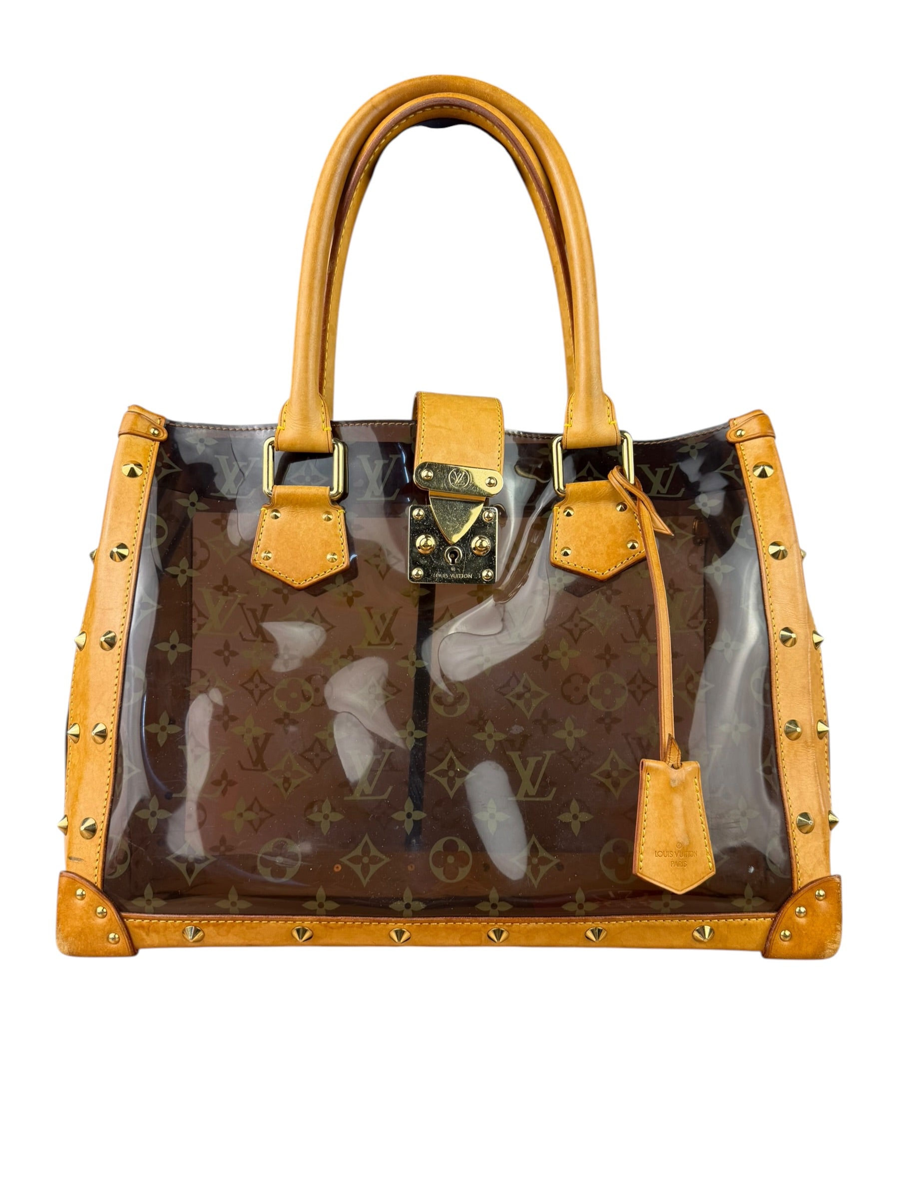 Louis Vuitton Vintage Brown Leather/PVC Monogram Ambre Tote