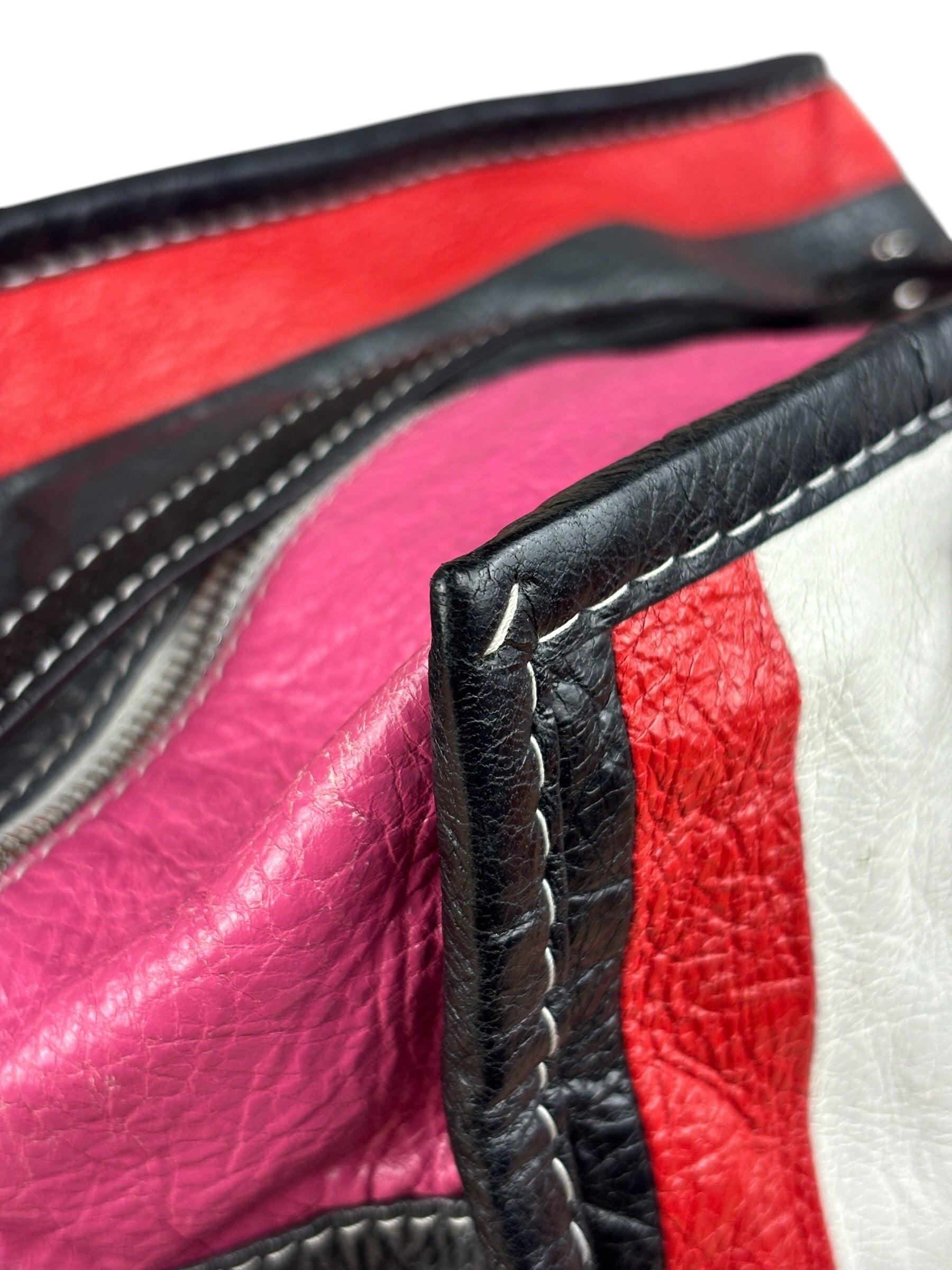 Balenciaga Multi-Color Vertical Stripe Bazar Shopper Two-Way Bag
