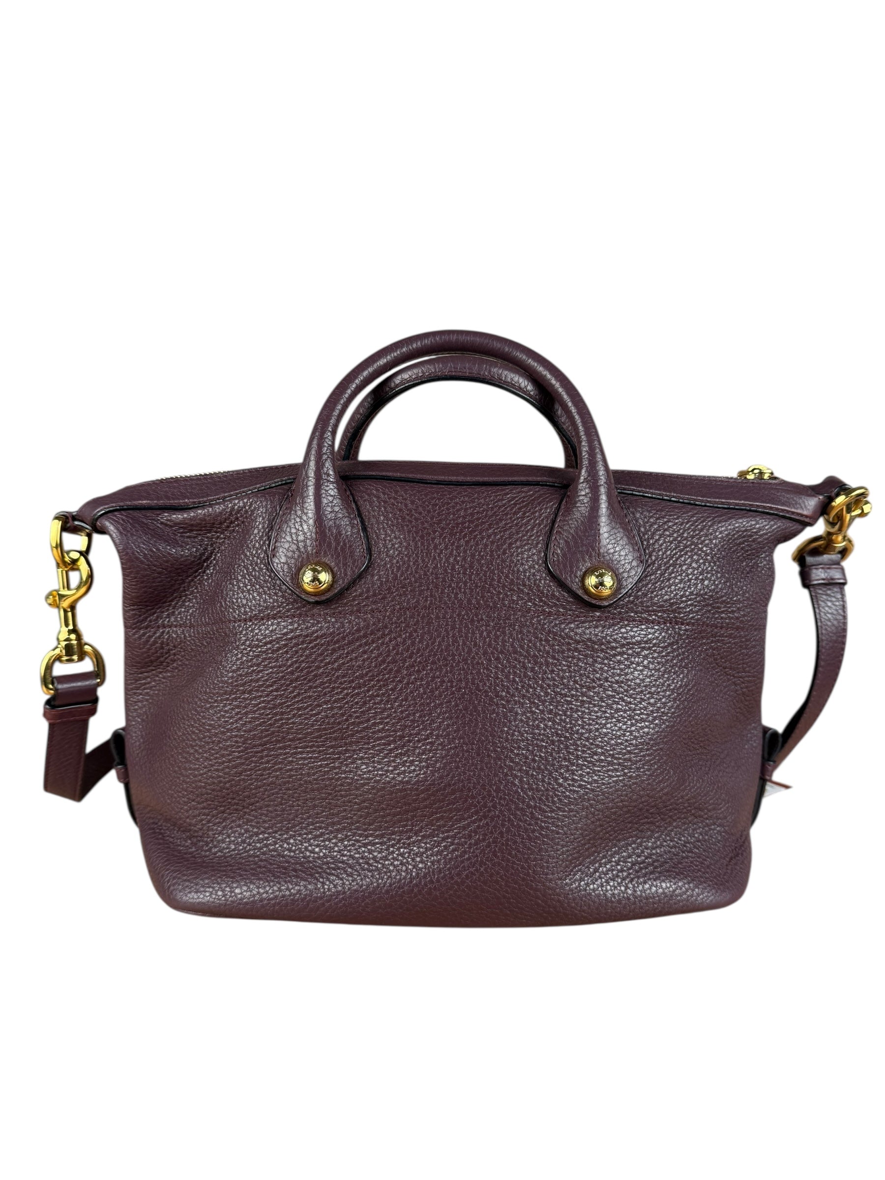 Loewe Purple Leather Ostrich Front 2Way Handbag