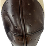 Gucci Brown/Beige Leather Trim Reins Canvas Web Hobo Bag