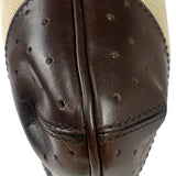 Gucci Brown/Beige Leather Trim Reins Canvas Web Hobo Bag